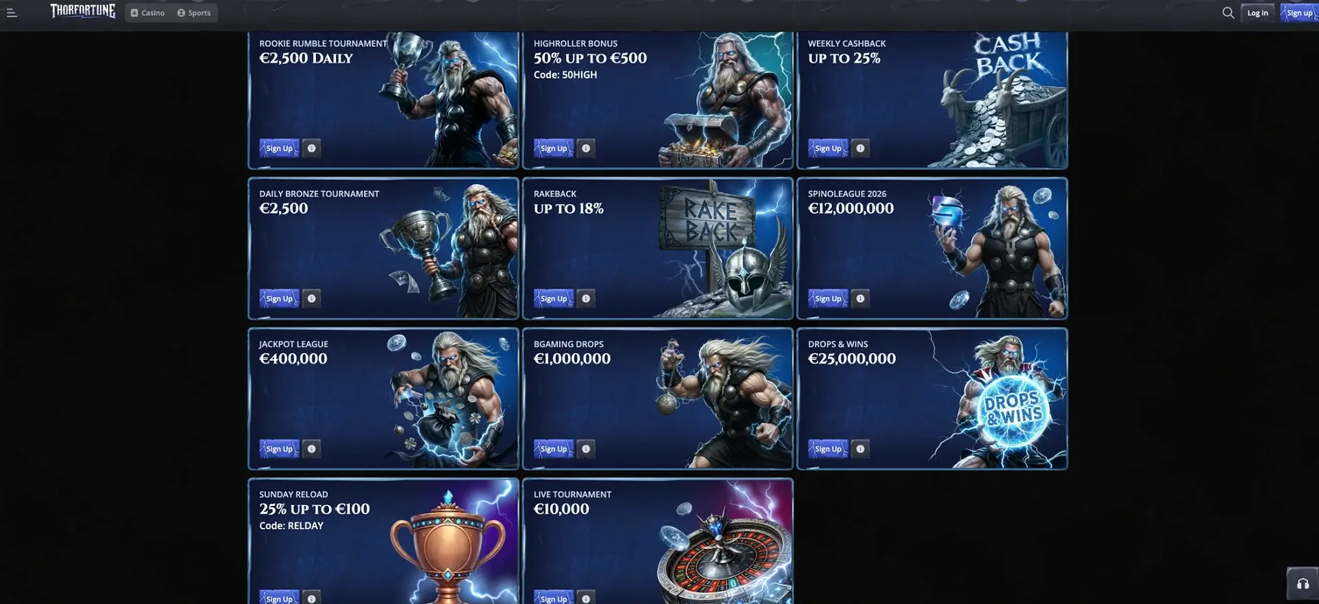 Thorfortune promotions tournois